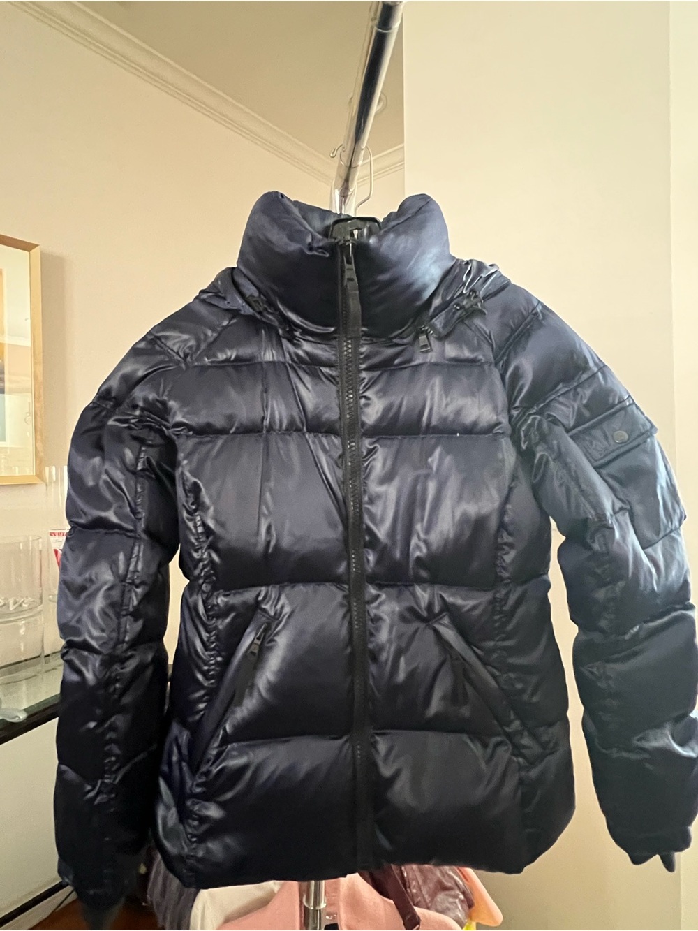 Women's Dark Navy Quilted Puffer Jacket